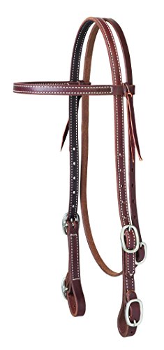 Weaver Leather Working Tack Browband Headstall with Buckle Bit Ends, 5/8"