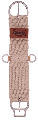 Weaver Equine Roper Horse Cinch, Mohair Blend 27 Strand Saddle Cinch Girth with Smart Cinch Buckle, Western Horse Riding Supplies, Natural - size: 26, style: Straight
