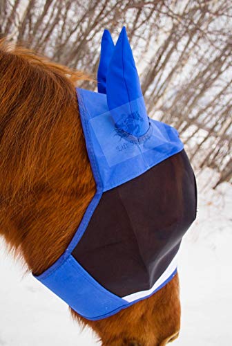 Horse Fly Mask with Ears 5 Colors Stretchable Ears Net Breathable Protect from Bugs and Flies Hood Veil Tack Equestrian Shows Trails (Orange)