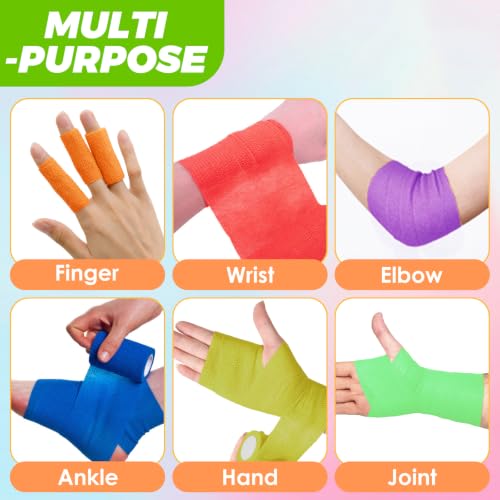 60 Pack Self Adhesive Bandage Wrap 2 Inch X 5 Yard – Multicolored