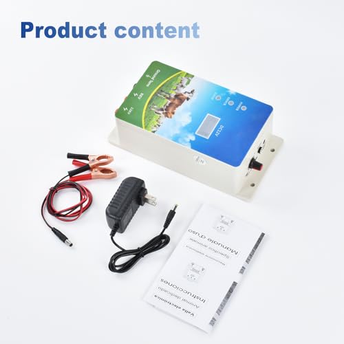 Electric Fence Charger 6 Mile, 8KV-12KV 2J Output, LED Display