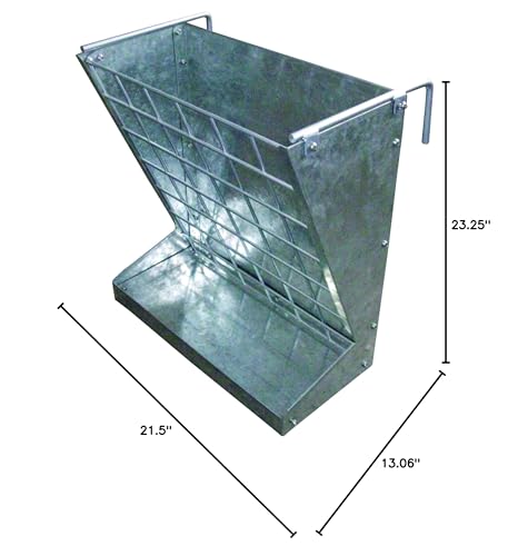 Little Giant® Mountable Sheep and Goat Feeder - 2 in 1 Goat and Sheep Feeder and Hay Rack - Combination Hay and Grain Saves Space (Item No. 168793)