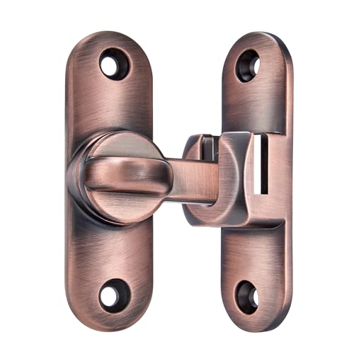 Red Bronze 90/180 Degree Barn Door Latches,Flip Gate Lock - color: Red Bronze