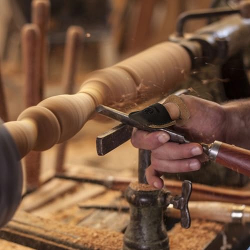 RingSun Thumb Guard Wood Carving Tools, Leather Finger Protector, Handmade Carpenter Working Carving Kit Accessories - color: Black Brown