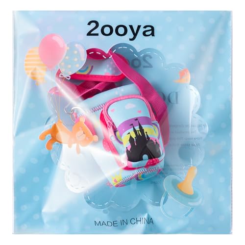 Water Bottle Carrier Bag with Strap for Kids - Water Bottle Bag Holder with Padded Strap Pocket 10/12/14/16/18Oz for Boys Girls School Walking Hiking Camping - style: Castle Girl