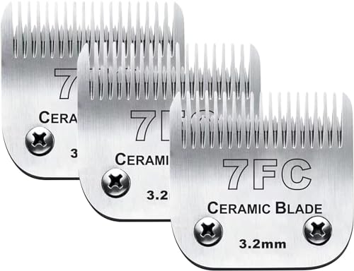3PCS 7FC Blades Dog Grooming Blades Compatible with Andis/Wahl Dog Clipper - color: 3pack #7fc