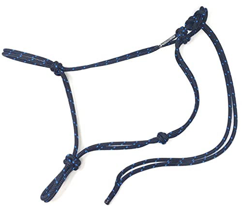 Soft 2 Knot Horse Halter - color: Black with Blue, size: Mule