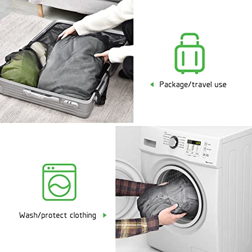 2 Pack Mesh Laundry Bags 24 x 32 inch Laundry Garment Bag Mesh Large Lingerie Wash Bags Zippered Garment Washing Net for Underwear Hosiery Blouse Sweater Dress Don't Drying, Melting 140-176℉ | Reusable Laundry Bag Mesh Lingerie Wash Bags Zippered for Unde