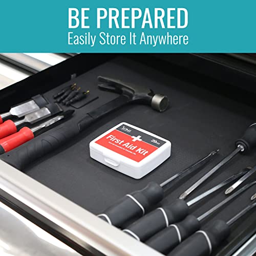 DMI First Aid Kit, Mini 20 Piece Kit, Small and Compact All Purpose Use for Minor Cuts and Scrapes, Durable Water Resistant Case, Convenient and Portable, White, 1 Count - size: 20 Piece
