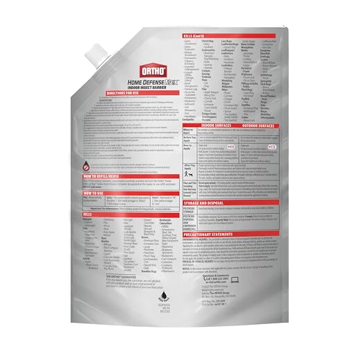 Ortho Home Defense MAX Indoor Insect Barrier Refill, 1.5 L | Home Bug Killer Refill for Battery Powered Quickhand Sprayer, Kills Ants, Roaches, Spiders, Fleas and Ticks - color: Refill Pouch