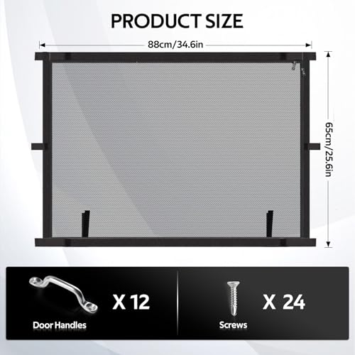 Horse Trailer Window Screen with Zipper, 35 Inch Length x 26 Inch Height