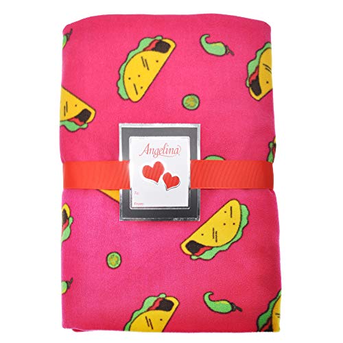 Angelina Women's Cozy Fleece Wearable Blanket or Blanket with Slipper Set - color: Tacos Wearable Blanket, size: One Size Fits Most