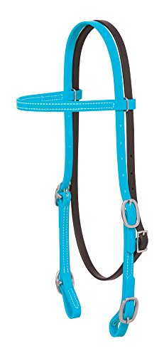 Weaver Leather Brahma Webb Browband Headstall Hurricane Blue, Horse
