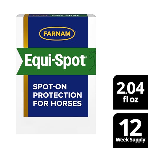 Farnam Equi-Spot, Weather Proof Targeted Spot On Protection, 12 Week Supply | Spot-On Protection for Horses, Long-Lasting Protection from Flies, Ticks, Gnats and Mosquitoes, Weatherproof Formula - size: 12 Week Supply