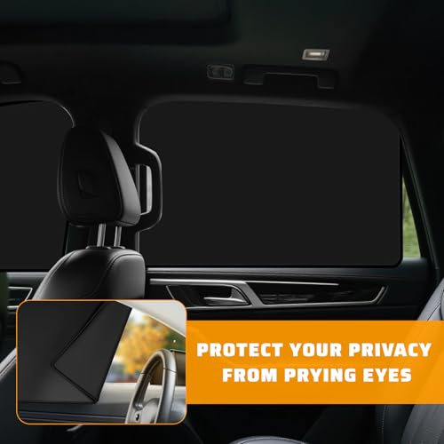 4 PCS Car Side Window Sun Shades, Heat Insulation Auto Windows Shades Privacy Protection Curtain with Magnets, UV Rays Blocker Window Cover for Most Vehicles, Car Accessories (Black) - color: Black