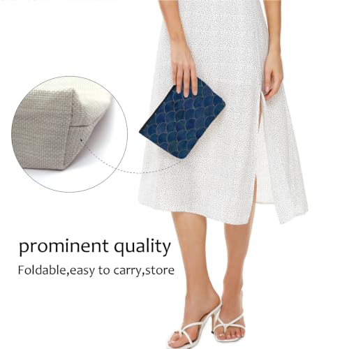 Scale Pattern Makeup Bag Navy Blue Cosmetic Bag - color: Multicolor 1603