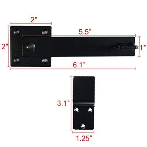 5.5" Fence Gate Latch Barn Door Flip Hardware Farm Lock Heavy Duty Wrought Iron, Matte Black