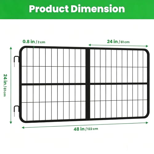 Heavy Duty Horse Stall Gates, Steel Stall Gates for Horse, 48 x 24 in Horses Stall Guard, Easy Install Two Way Door Stall Guard for Horses, Durable Livestock Gate for Barn, Farm
