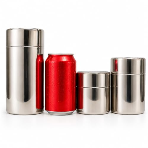 2 Pack Matcha Powder Storage Canisters, 304 Stainless Steel Tea Tins with Double Lids, Small Tea Canister for Loose Leaf Tea, Coffee Grounds, Cocoa, Sugar, Spices, Kitchen Pantry Storage