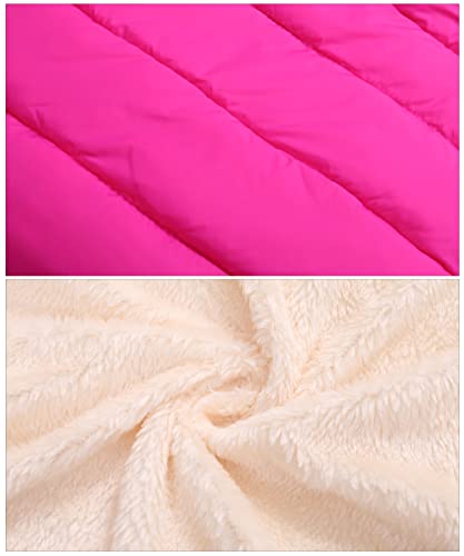 Happy Cherry Boys Girls Winter Thick Jacket Warm Fleece Fur Lining Zipper Hooded Windproof Coat Outwear for 1-7 Years - color: Rose Pink, size: 9-18 Months
