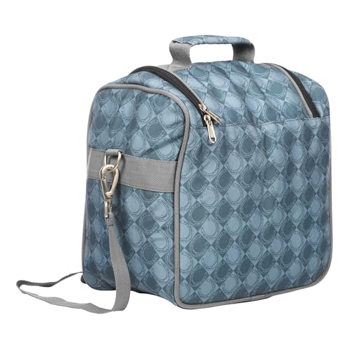 Equinavia Darby Zip Top Equestrian Horse Grooming Bag with Shoulder Strap | 6.5" x 11" x 13" - color: Dark Grey/Light Grey