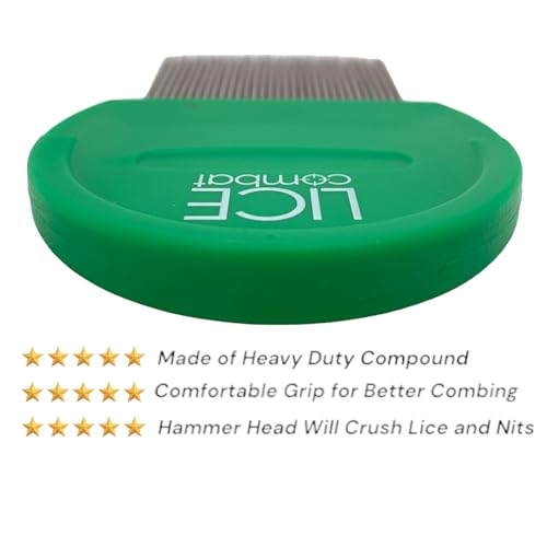 Lice Combs| Head Lice Professional Metal Set of 2 for Long & Short Hair | Efficient Lice and Nit Removal | Easy to Use. FREE MAGNIFYING GLASS INCLUDED