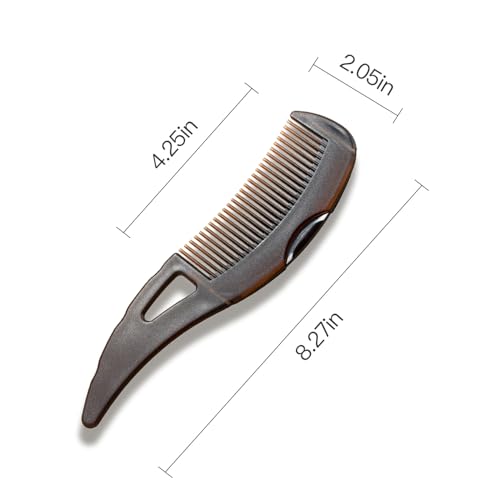 Dandruff Comb with Self-Cleaning Hollow Teeth & Massage Handle - Scalp Detox Comb for Flakes, Build Up Removal, Scalp Exfoliating Hair Brush for Women/Men/Kids - color: Brown