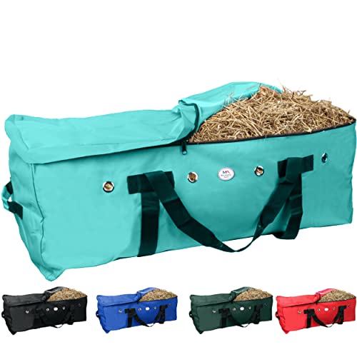 Majestic Ally 1200 D Nylon Fabric Large 44” x 20” x 16” and Extra Large 52" x 27" x21" Heavy-Duty Hay Bale Storage Bag (Turquoise, Large) - color: Turquoise, size: Large