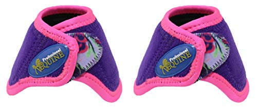 Horse Medium Sports Medicine Splint Bell Boots 41E - color: Purple Flower