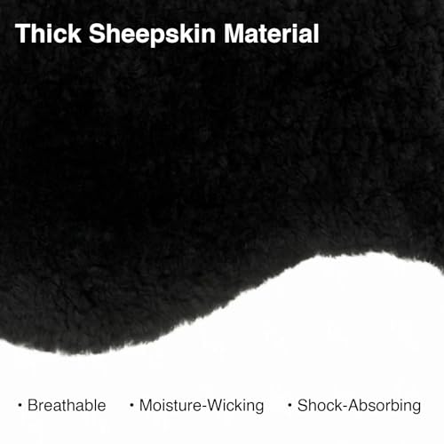 Ovation Europa Sheepskin English Seat Saver - Soft Plush Thick Shock-Absorbing Breathable Moisture-Wicking Horse Riding Seat Cushion - Fits Most English Saddles - size: 18-19