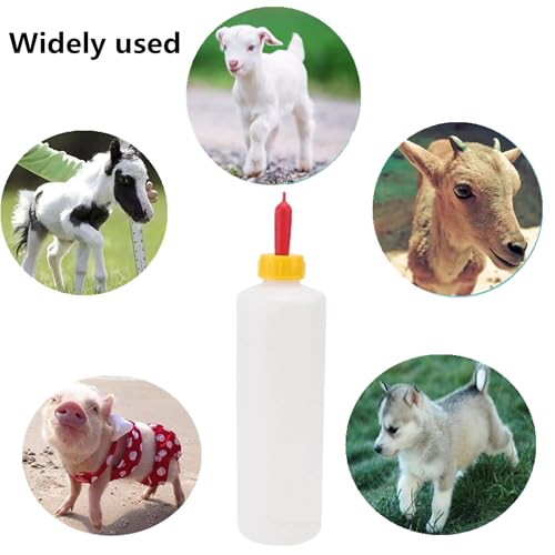 13 PCS Goat Nursing Bottles Set, 3 Pieces 400 ml Lamb Feeding Nursing Bottle, 10 Pieces Goat Milk Drink Nipple, for Farm Feeding Sheep Horse Lamb Puppy and Other Livestock - color: 13 PC SET