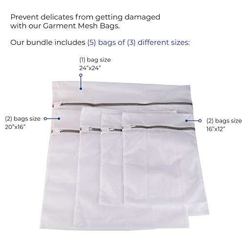 ALBEN Bundle: Magnetic Lint Bin for Laundry Room, Wool Dryer Balls, and Mesh Garment Bags - The Ultimate Lint Container for Laundry Room and More (Farmhouse White)
