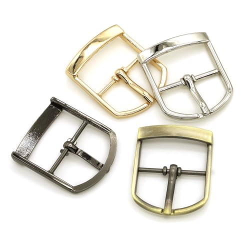 16 Pieces Metal Belts Buckles Pin Buckle Single Prong Buckle for Leather Hardware (2.5cm)