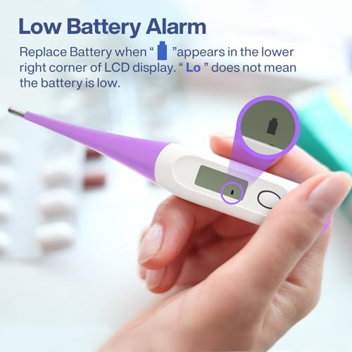 Boncare 10 Seconds Oral Thermometer for Adults and Kids, Purple - color: Purple