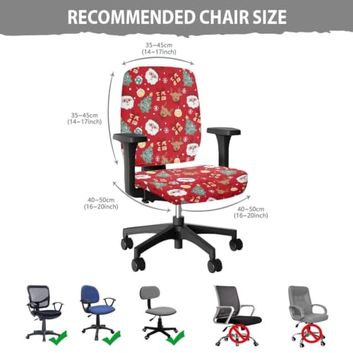 Christmas Santa Print Chair Covers Fashion Gaming Chair Cover - color: Christmas Santa Print