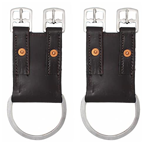 CHALLENGER Horse Set of 2 Leather Western English 1" Dual Buckle Girth Converter 403GC03BK - color: Brown