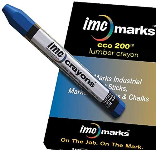 Heavy Duty Lead-Free Non-Toxic Hex Shape Eco Lumber 200 Crayon, Blue (Pack of 12) - color: Blue