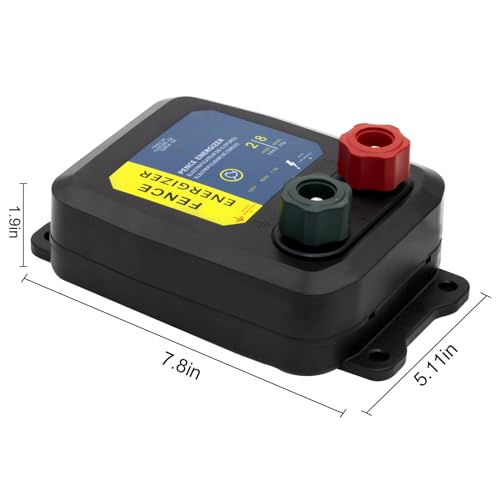 Electric Fence Energizer, 2-Mile/ 8 Acres Plug in Electric Fence Charger, Livestock Fence Charger for Dogs, Raccoons, Livestock, Squirrels, Chicken Coops, Skunks intruding, 0.1 Joule - color: Black