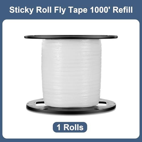 Qualirey 1 Pc Sticky Fly Tape Roll 1000 ft Fly Ribbon, White - color: as picture shown