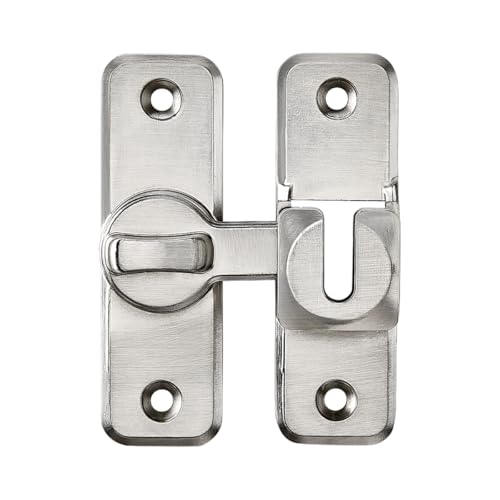 Silvery 90/180 Degree Flip Latch,Zinc Alloy Barn Door Latch - color: Silvery