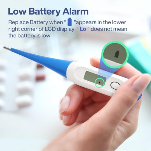 Boncare 10 Seconds Oral Thermometer for Adults and Kids, Light Blue - color: Light blue