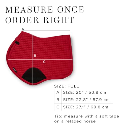 Equestrian Stockholm Close Contact Horse Saddle Pad for Jumping - color: Red