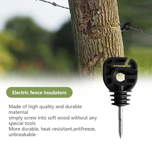 100Pcs Multifunction Electric Fence Insulator for Wire/Tape/Rope Screw-in Ring Post Wood Post insulators and1 Pc Free Insulator Socket Tool(Grid System Accessories for Animal Husbandry Electronic) - style: M2