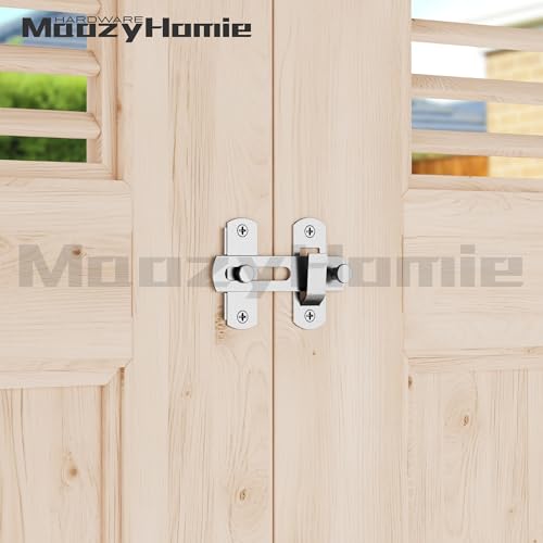 4 Inch Flip Latch Gate Latches, 180 Degree Flip Barn Door Lock Latch, Heavy Duty SUS304 Stainless Steel Flip Sliding Latch, Bolt Buckle Lock for Barn Sliding Doors, Brushed Nickel, 2 Pack - color: Brushed Nickel