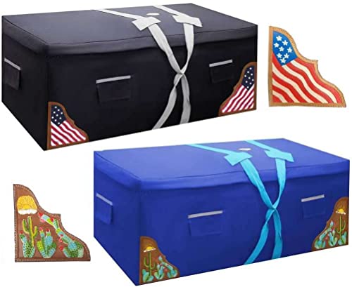 Large Hay Bale Bag – 44"x16"x20" Waterproof 1200D Nylon with Patented Ventilation Windows, Hand-Tooled Leather Cactus Sunrise Corners, Fits 2-String Bales, Ideal for Shows & Daily Use