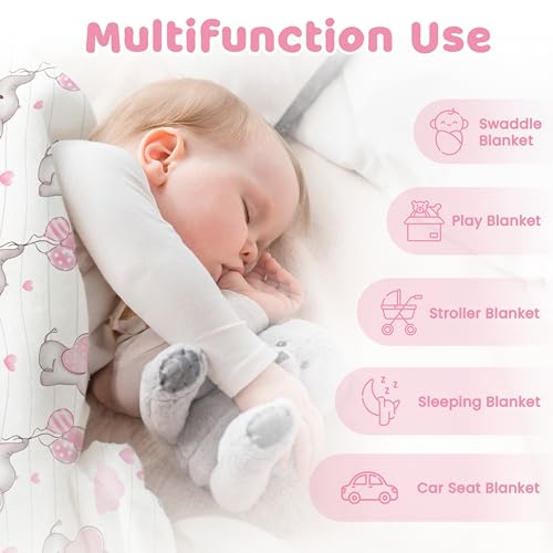 SANDJEST Elephant Kid Blanket for Girl - 30 x 40 Minky Throw Blankets for Girls - Gift for Kids on Birthday - color: Elephant