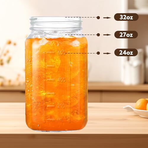 Mihlapi 32 oz Breast Milk Pitcher, 1 Quart Glass Mason Jar with Lid - color: Black, size: 32 Ounces