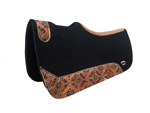 CHALLENGER 30x30 Contoured Wool Felt Western Saddle Pad Embossed Wear Leathers 3926CON - color: Copper Canyon
