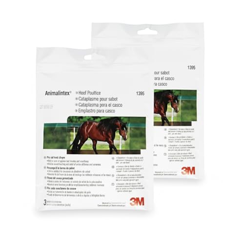 Animalintex Hoof Poultice Pads for Horses - 3 Per Pack, 3M Equine Poultice for Abscess Wounds and Hoof-Treatment - Pre Cut Hoof-Shape - size: 2-Pack - 6 Total Pads