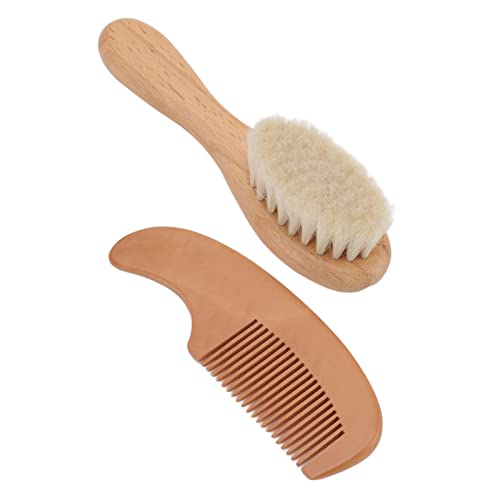 Hair Brush and Comb for Men, Wooden Comb, Soft Brush with Wood Handle
